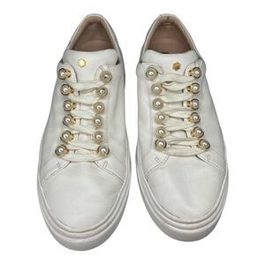 STUART WEITZMAN Women’s Excelsa Cream Leather Sneaker Size 5.5